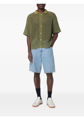 Bonsai crochet-knit short-sleeve shirt - Green