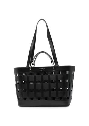 Emporio Armani medium woven tote bag - Black