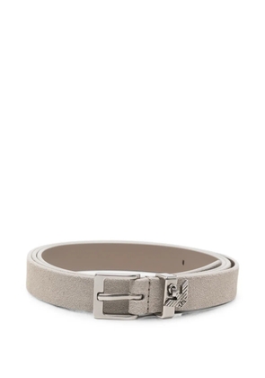 Emporio Armani logo-plaque leather belt - Neutrals