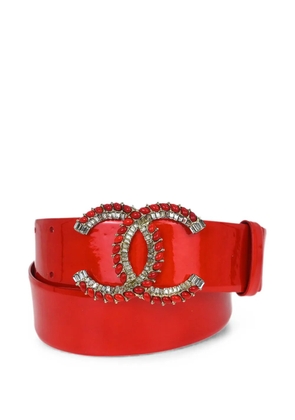 CHANEL Pre-Owned 2008 CC Interlocking embellished belt - Red