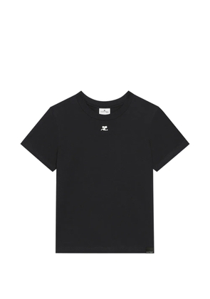 Courrèges embroidered logo T-shirt - Black