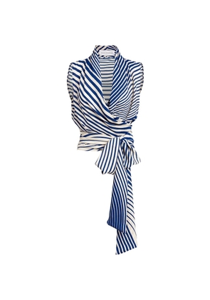 Silvia Tcherassi Joaquina stripe-print blouse - Blue
