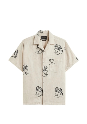 Portuguese Flannel Conimbriga graphic-print short-sleeve cotton shirt - Neutrals