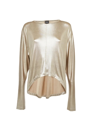 Just Cavalli Vintage asymmetric-hem long-sleeved T-shirt - Gold
