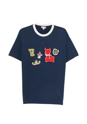 Charles Jeffrey Loverboy badge-appliqué T-shirt - Blue