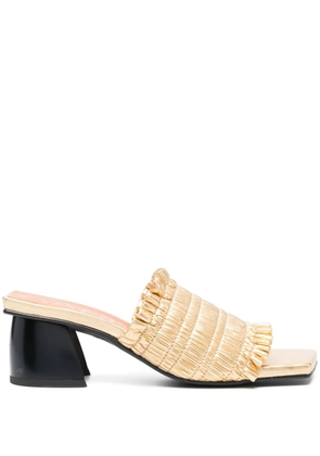 GANNI 65mm Smock sandals - Gold