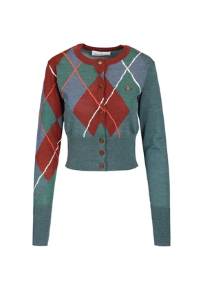 Vivienne Westwood argyle cropped cardigan - Green