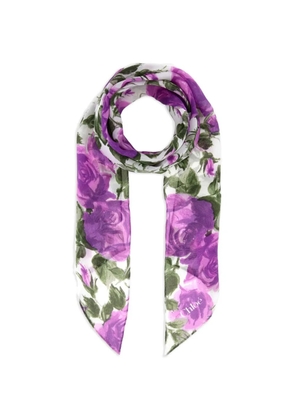 Chloé floral-print georgette scarf - Purple