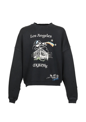 Paly Mythss distressed graphic-print sweatshirt - Black
