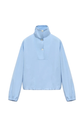 Marni light blue poplin blouse with high neck