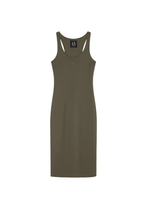 Armani Exchange midi Icon logo-embroidered dress - Green