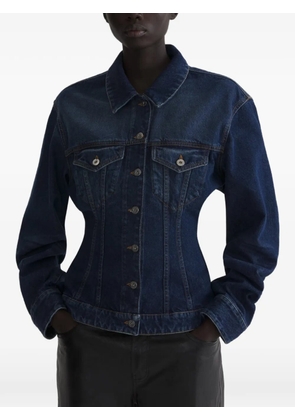 Mugler hourglass round denim jacket - Blue