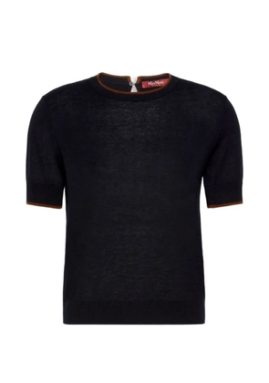 Max Mara contrast-trim t-shirt - Blue