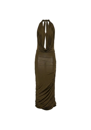 Blumarine ruched halterneck maxi dress - Green