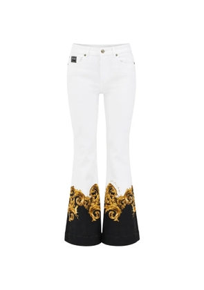Versace Jeans Couture printed flared jeans - White