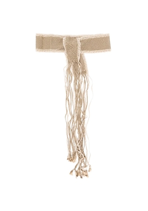 MOMONÌ Millor fringe-detail crochet belt - Neutrals