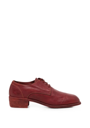 Guidi lace-up leather ankle boots - Red