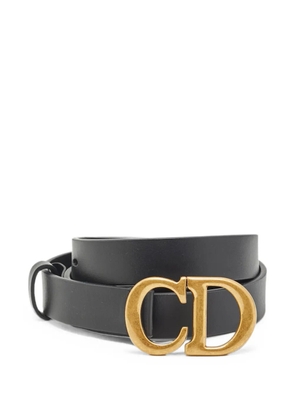 Christian Dior Pre-Owned 2021 logo-plaque leather belt - Black