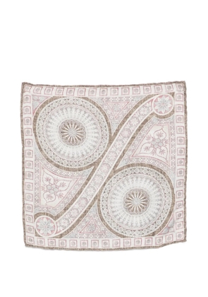 Dell'oglio Easy geometric-print scarf - Brown