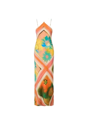 STAUD Cubism floral-print maxi dress - Neutrals