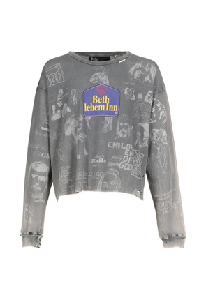 Paly Bethlehem graphic-print distressed T-shirt - Grey