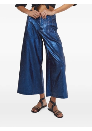 LANHTROPY metallic-effect wide-leg trousers - Blue
