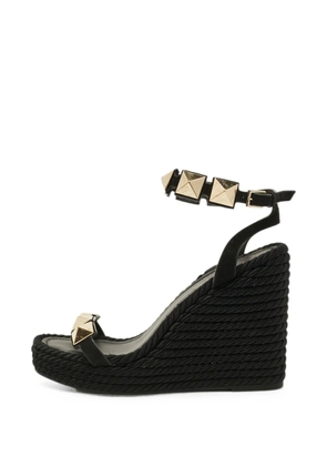 Valentino Garavani Pre-Owned Roman Stud wedge espadrilles - Black