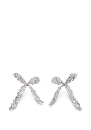 YVMIN lace-effect bow-motif earrings - Silver