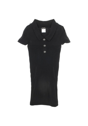 CHANEL Pre-Owned 1986-1988 CC logo-buttons mini dress - Black