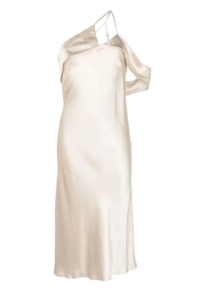 Michelle Mason bias-cut silk midi dress - Neutrals
