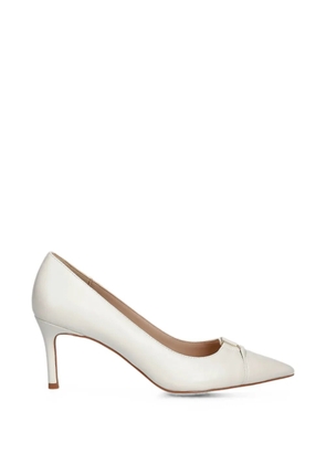TWINSET logo-plaque pointed-toe pumps - White