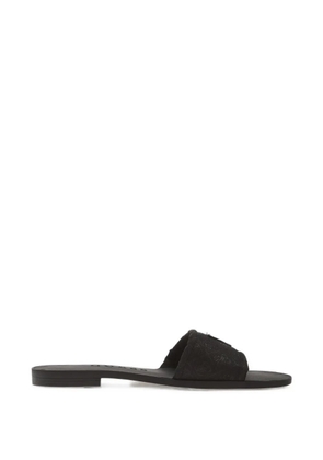 GUESS USA Elysone logo-print flat sandals - Black
