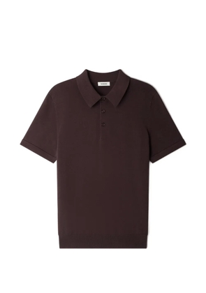 SANDRO cotton and silk polo shirt - Brown