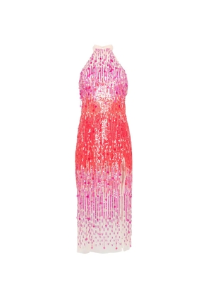 SIMONA CORSELLINI sequin-embellished halterneck midi dress - Pink