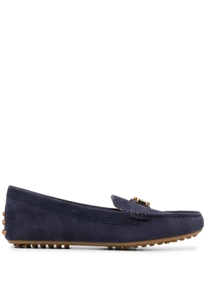 Lauren Ralph Lauren logo-lettering leather loafers - Blue