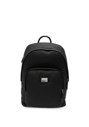 Emporio Armani logo-plaque zip-fastening backpack - Black