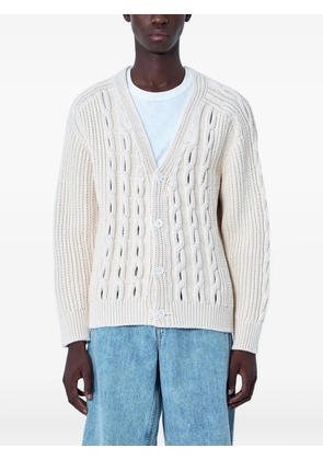 Lacoste cable-knit cardigan - Neutrals