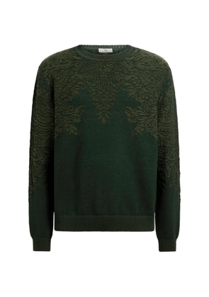 ETRO sweater in cotton and wool with Paisley-motif - Green