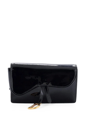 Christian Dior Pre-Owned Saddle Rectangular Patent belt bag - Black