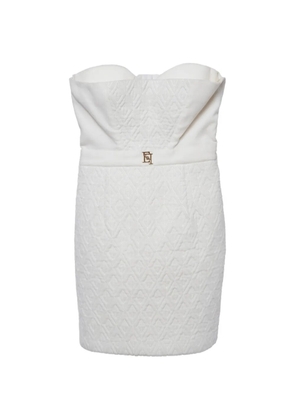 Elisabetta Franchi quilted strapless mini dress - White