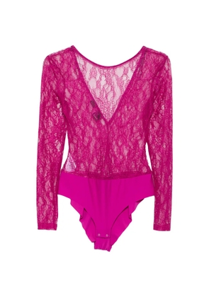 PINKO Chantilly-lace long-sleeve bodysuit - Purple