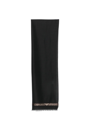 Emporio Armani logo-print scarf - Black