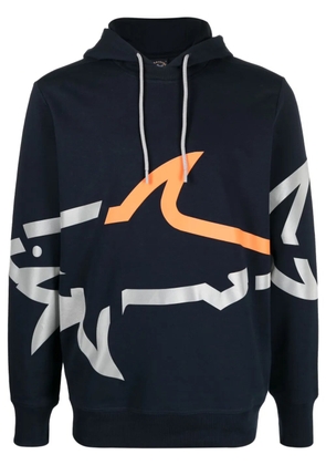 Paul & Shark shark-print hoodie - Blue