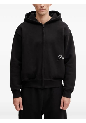 RHUDE logo-embroidered zip-up hoodie - Black