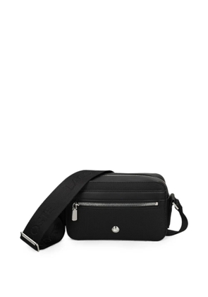 Lacoste Langon logo-strap zip-up messenger bag - Black