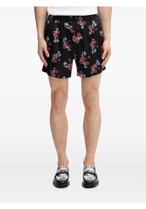 RHUDE floral-print silk shorts - Black