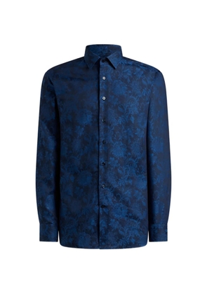 ETRO floral cotton jacquard shirt - Blue
