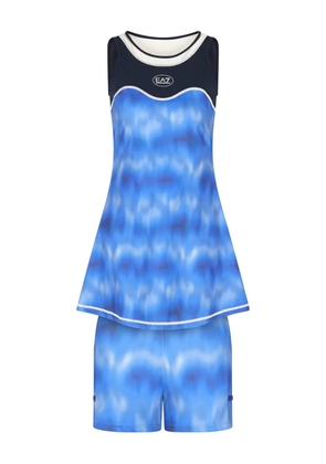 Ea7 Emporio Armani abstract-print tennis dress - Blue