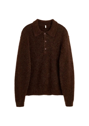 Sunflower button collared polo top - Brown
