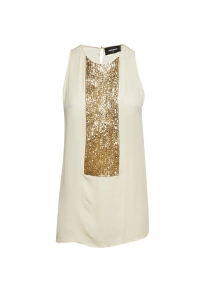 DSQUARED2 bead-embellished sleeveless tank top - Neutrals
